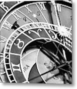 Astronomical Clock In Prague Old Town Square Metal Print
