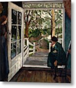 At The Gardenroom Door Metal Print