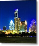 Austin Cityscape Skyline At Night Metal Print