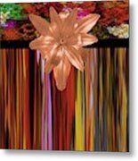 Autumn Copper Lily Floral Design Metal Print