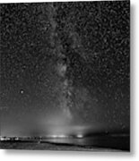 Autumn Night - Sauble Beach Bw Metal Print