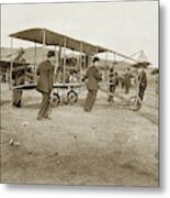 Aviation - Early Bi-plane Curtis Rheims Flyer / Pusher At Monterey Air Show March 1910 Cv # 79-111-0 Metal Print
