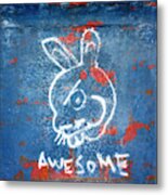 Awesome Bunny Graffiti Metal Print