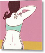 Back Of Woman Wearing A Bikini Metal Poster