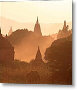 Bagan Sunset Metal Print