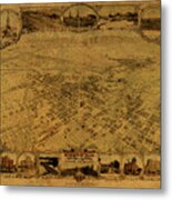 Bakersfield California Vintage City Street Map 1901 Metal Print