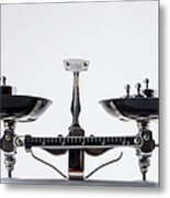 Balance Scales With Metal Weights Metal Print