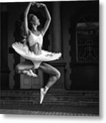 Ballerina Is Posing 6 Bw Metal Print