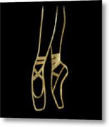 Ballet Dancer Gold On Black #1 #minimal #drawing #decor #art Metal Print