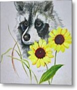 Bandit And The Sunflowers Metal Print