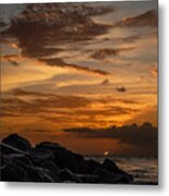 Barbados Sunset Clouds Metal Print