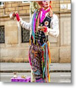 Barcelona Street Mime Metal Print