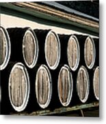 Barrels Of Wine On Platform Metal Print
