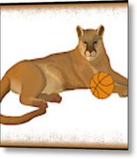 Basketball Cougar Metal Print