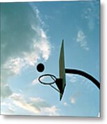 Basketball Hoop And Ball Metal Print