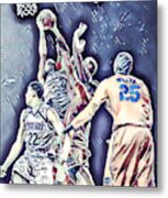 Basketball Player In Action Metal Print