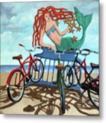 Beach Bikes Metal Print