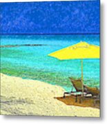 Beach Break On Bimini - Impressionism Metal Print