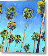 Beach Palm Trees Metal Print