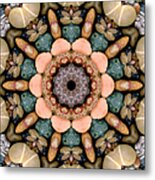 Beach Pebble Mandala Metal Print