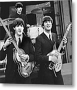 Beatles Rear Ringo Starr Front, L. To Metal Print
