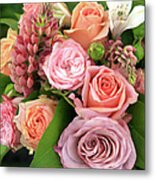 Beautiful Bouquet Of Flowers In Soft Metal Print