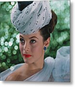 Beautiful Woman Wearing Headdress Metal Print