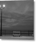 Before Dawn On The Boardwalk At Seaside, New Jersey Metal Print