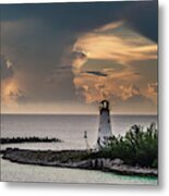 Lighthouse Before The Storm Metal Print