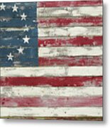 Betsy Ross Flag In Wood Metal Print