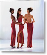 Beverly Peele, Susan Holmes, And Claudia Mason In Red Dresses Metal Print