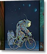 Bikestronaut Triptych Metal Print