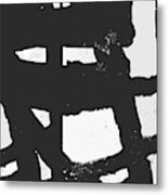 Black And White Abstract Metal Print