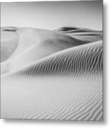 Black And White Sand Dunes On A Sunny Day In The Desert Near Yuma, Az Metal Print