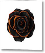 Black Rose- Black And Gold Rose - Death - Minimal Black And Gold Decor - Dark 2 Metal Print