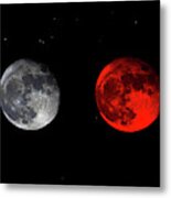 Blood Red Wolf Supermoon Eclipse Series 873e Metal Print