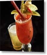 Bloody Mary With Assorted Garnishes Metal Print