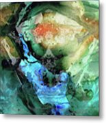 Blue And Green Abstract Art - Hidden Passage - Sharon Cummings Metal Print
