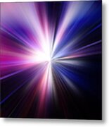 Blue And Pink Digitally Generated Solar Metal Print