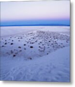 Blue Hour - Post Sunset Over A Playa At White Sands National Monument New Mexico Metal Print