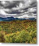 Blue Ridge And Smoky Mountains Changing Color In Fall Metal Print