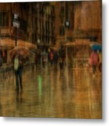 Blue Umbrella Metal Print