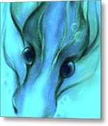 Blue Water Dragon Metal Print