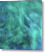 Blurred Water Wave Like Abstract Background With Blues, Turquiose, Green Color Artwork Metal Print