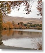 Boat Dock In Autumn Metal Print