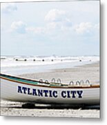 Boat On Atlantic City Beach Metal Print