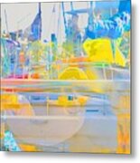 Boating Double Exposed Metal Print