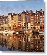 Boats Moored At The Old Dock, Honfleur Metal Print