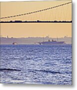 Bosphorus And Bosphorus Bridge In Metal Print