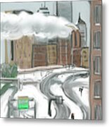 Boston After The Blizzard Metal Print
